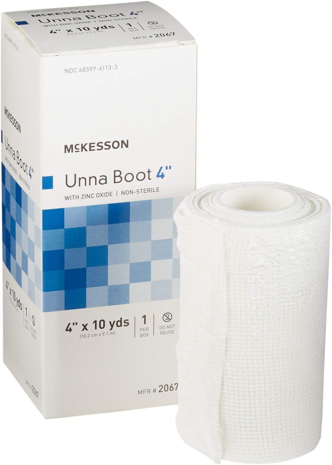 McKesson 2067 Unna Boot with Zinc Oxide, 4" Width, 10 yd, 4" Width, 360" Length (Pack of 12)