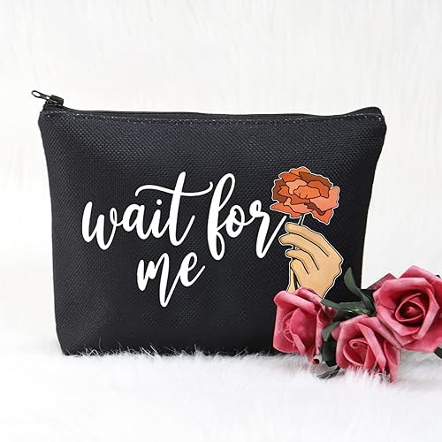 Miniatura 4 de POFULL Musicales Regalo Teatro Nerd Regalo Musicales Amante Accesorios Bolsa Esperar Para Mí Bolsa Cosmética (Negro Espera para mí)