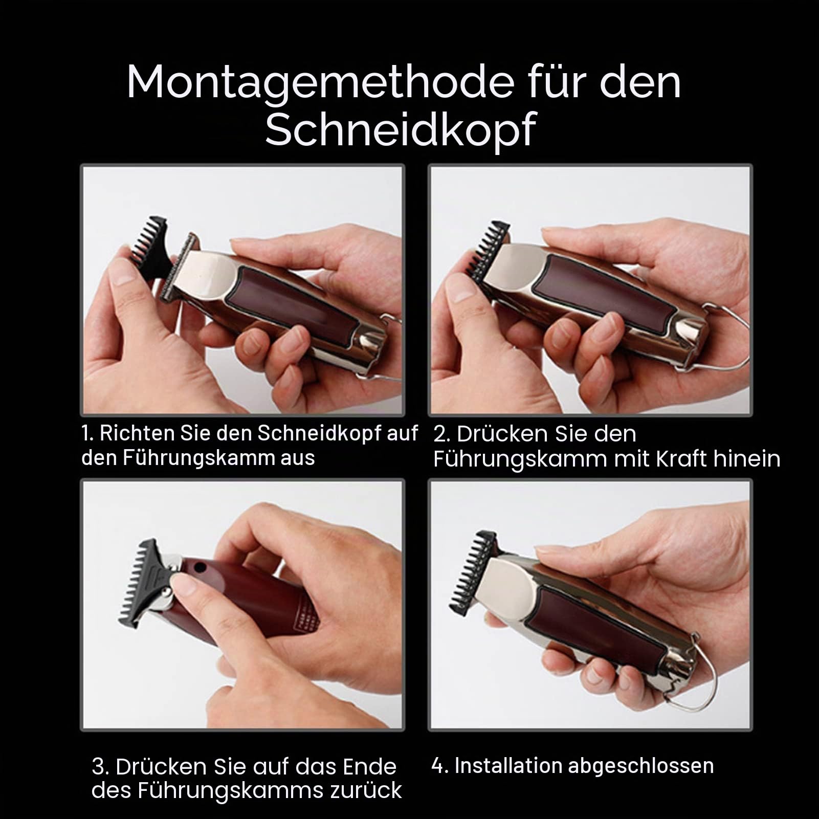 Haarschneidemaschine Profi, Herren Haarschneider Haartrimmer mit 3 Aufsteckkämme Präzisionstrimmer Langhaarschneider Herren Konturen Trimmer Rasierer Ehemann Vater