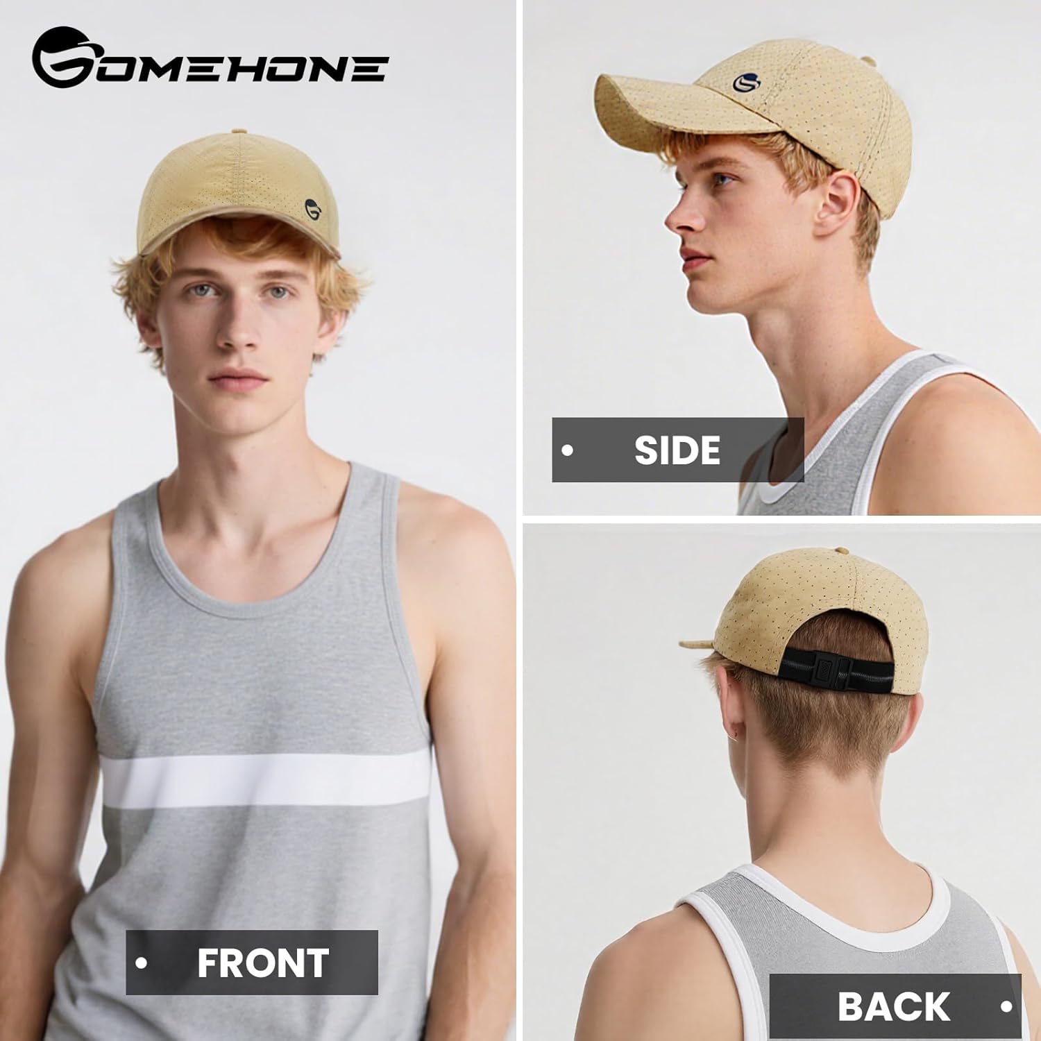 Men's Quick Dry Breathable Run Hat Cool Sun Protection UPF 50+ Baseball Cap Performance Laser Cut Mesh Golf Cap - Image 4