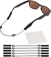 Vista 1 de Correa ajustable para lentes (estilo tiburón) – Correa de gafas de sol sin cola – Soporte de cuerda para gafas – Con paño de limpieza de gafas