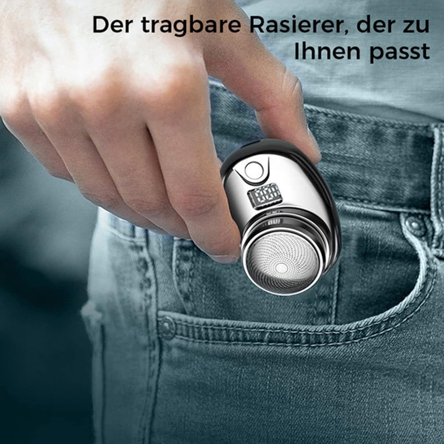 Mini Shaver Portable Electric Shaver, USB Rechargeable, Men's Modern Style, Black, 15 Blade Stainless Steel, Rotary Head, Travel Electric Razor, Gift for Men, Father