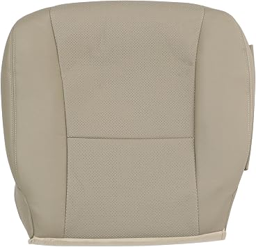 Priprilod Driver Side Bottom Replacement Seat Cover Tan Perforated Leather Compatible with Lexus LS460 LS600h 2007 2008 2009 2010 2011 2012
