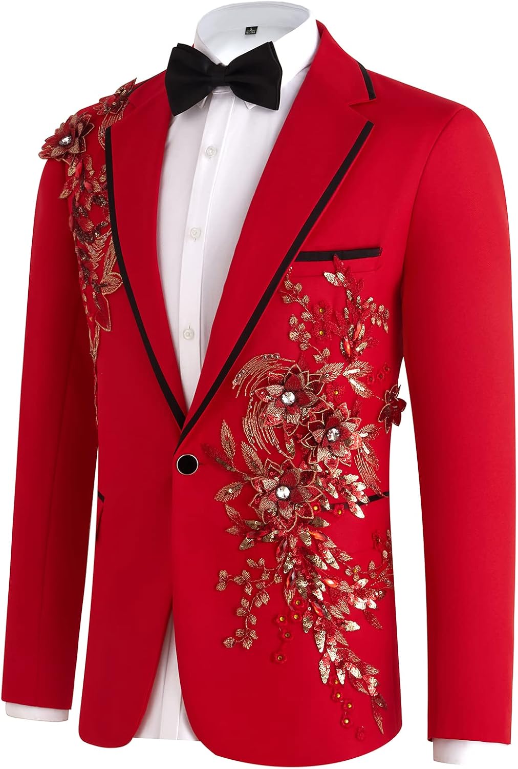 Mens Suits Slim Fit 2 Piece Formal Tuxedo Suits Blazer Pants with Bow Tie for Wedding Prom - Image 3