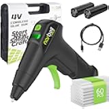 Cordless Hot Glue Gun Kit with 60 Sticks, 12s Fast Preheating Auto Shut-Off Anti-Drip Nozzle Glue Gun, USB-C Rechargeable Glue Gun and Sticks Set for DIY Projects, Arts Crafts, Home Repairs