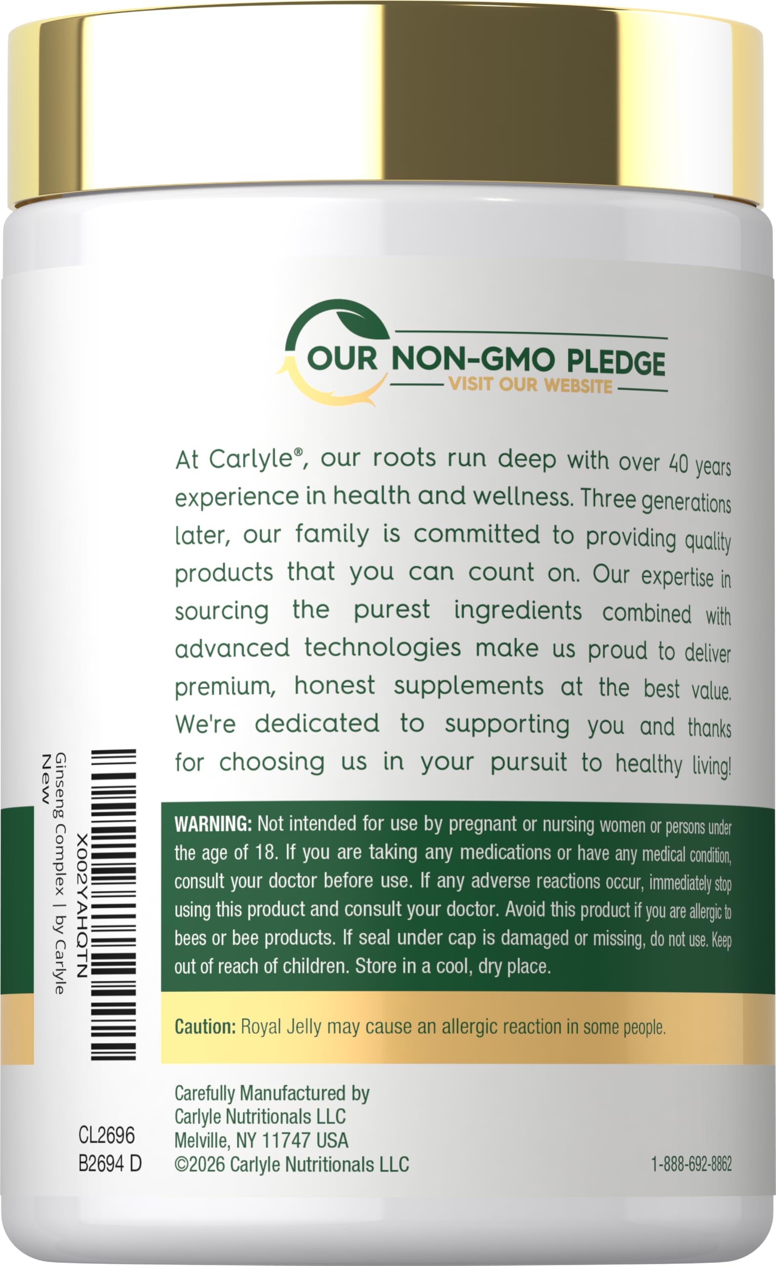 Carlyle Ginseng Complex Capsules | 200 Count — Amazon image 3