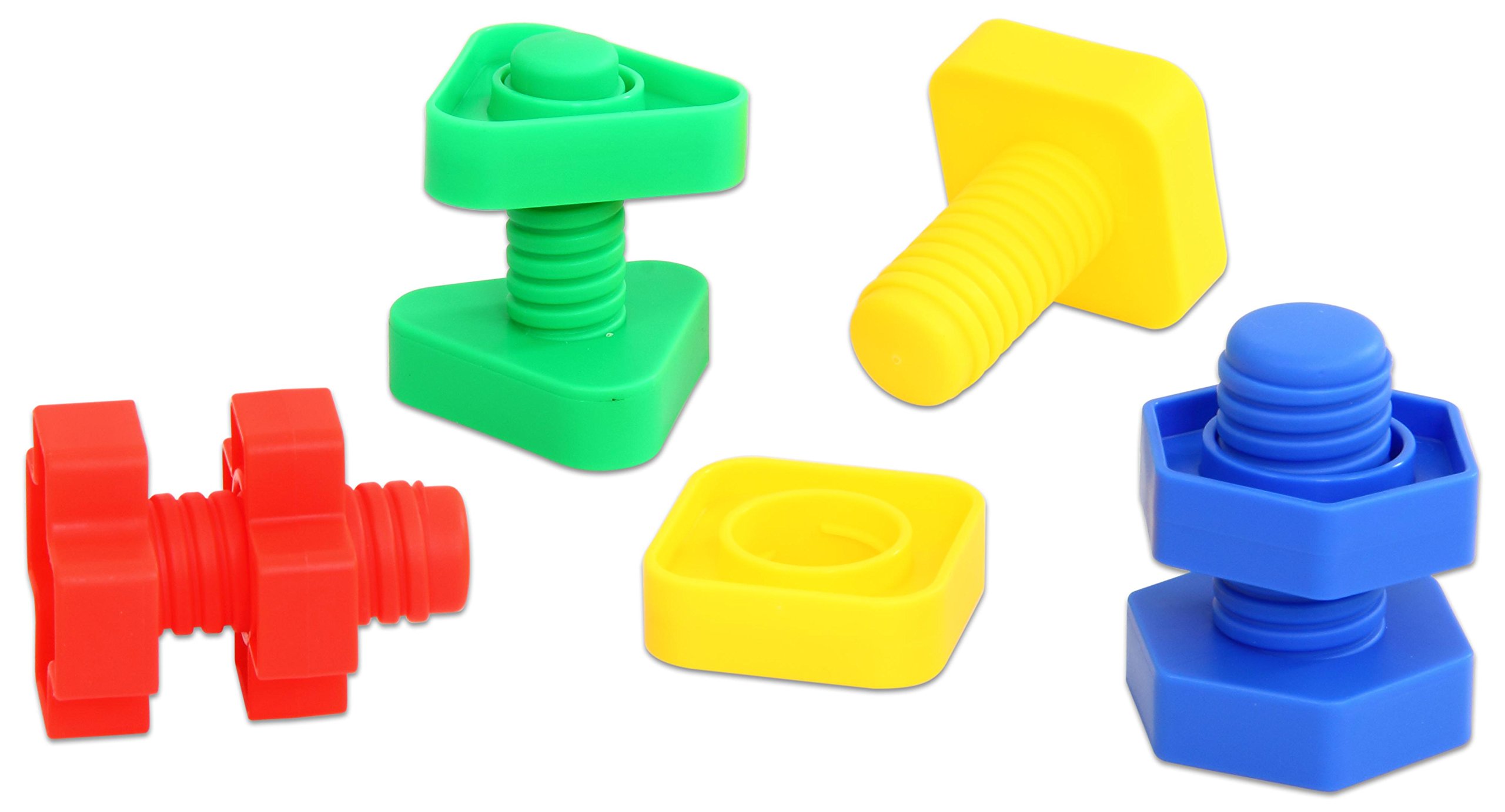 Betzold - Buntes Schrauben-Spiel 64-TLG. Steckspiel Kinder-Spielzeug Werkzeug