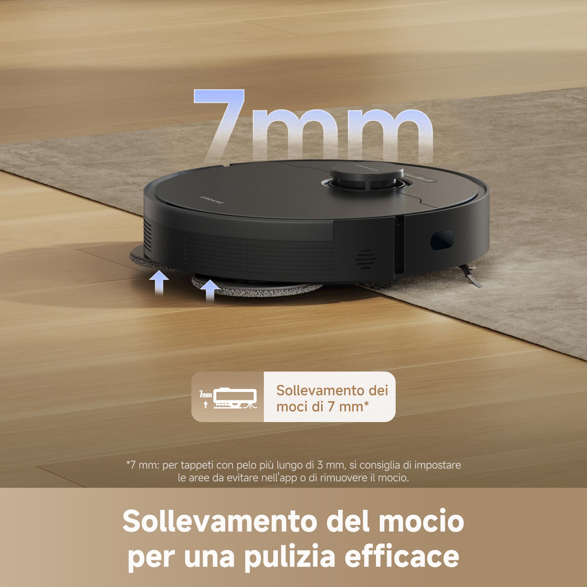 DREAME L10s Pro Gen 3 Robot Aspirapolvere e Lavapavimenti Intelligente,Aspirazione Vormax da 13.000 Pa,Sistema di Lavaggio DuoScrub,Sollevamento Automatico del Mocio di 7 mm,Batteria da 5.200 mAh,Nero