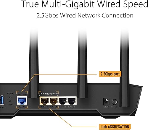 Miniatura 3 de ASUS TUF Gaming WiFi 6 Router (TUF-AX4200) - Puerto dedicado para juegos, puerto dual de 2.5G, reenvío de puerto de 3 pasos, enrutador extensible