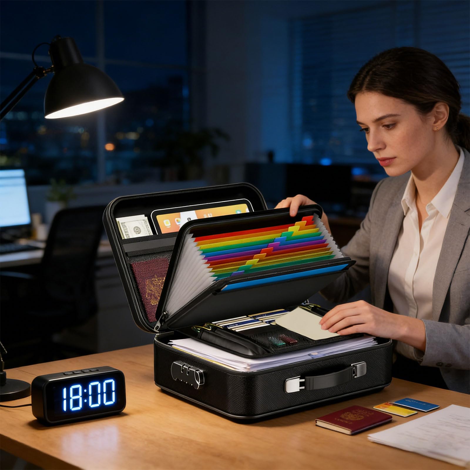 Contenitore Refrattario Per Documenti Ergonomico E Multiplo Scomparti Per Ufficio Scatola Contabilità
