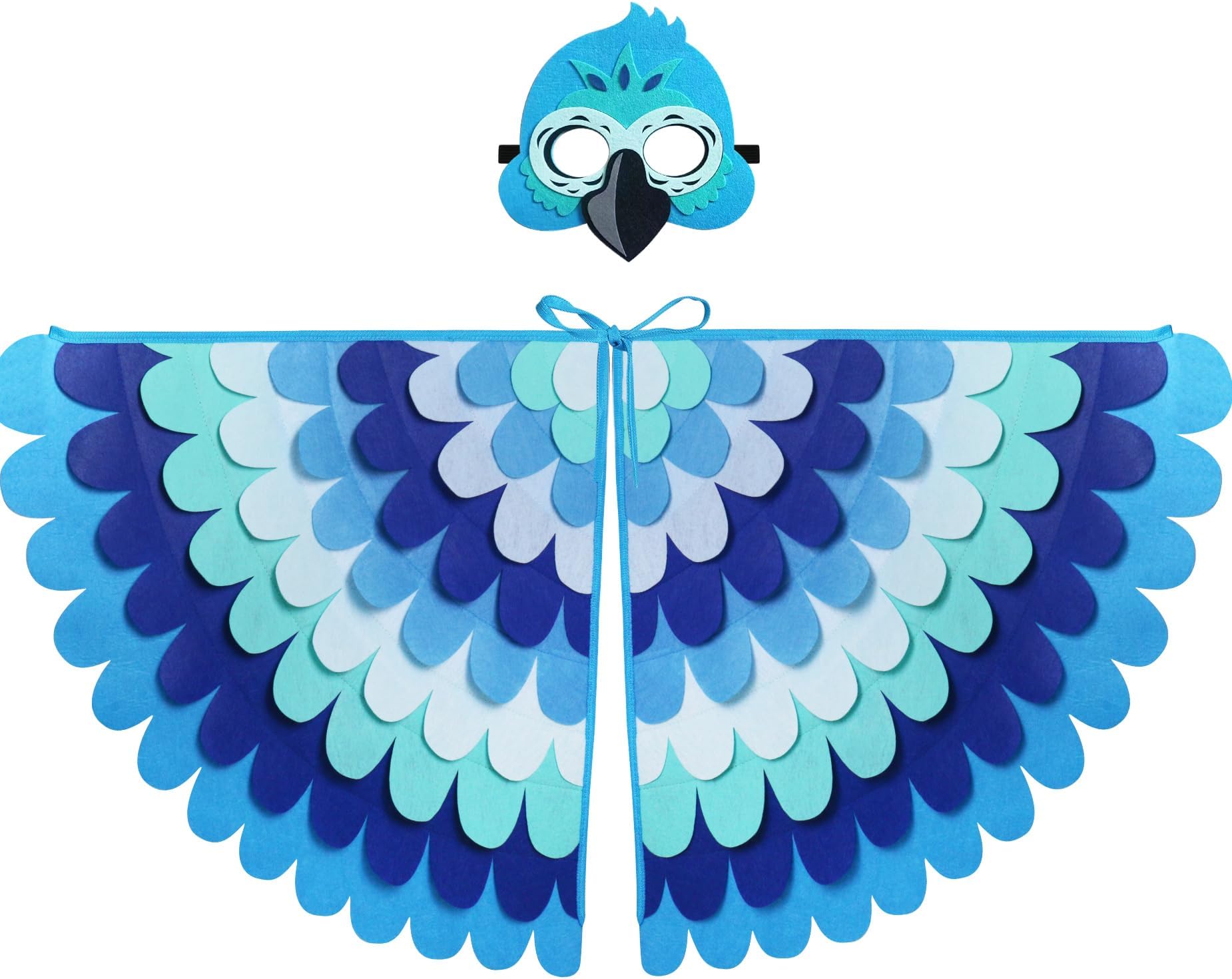 Bird-Wings-Costume for Kids Dress Up, Felt Feathered Owl Parrot Chicken Animal Role Play Costume, Gift for Girl Boys