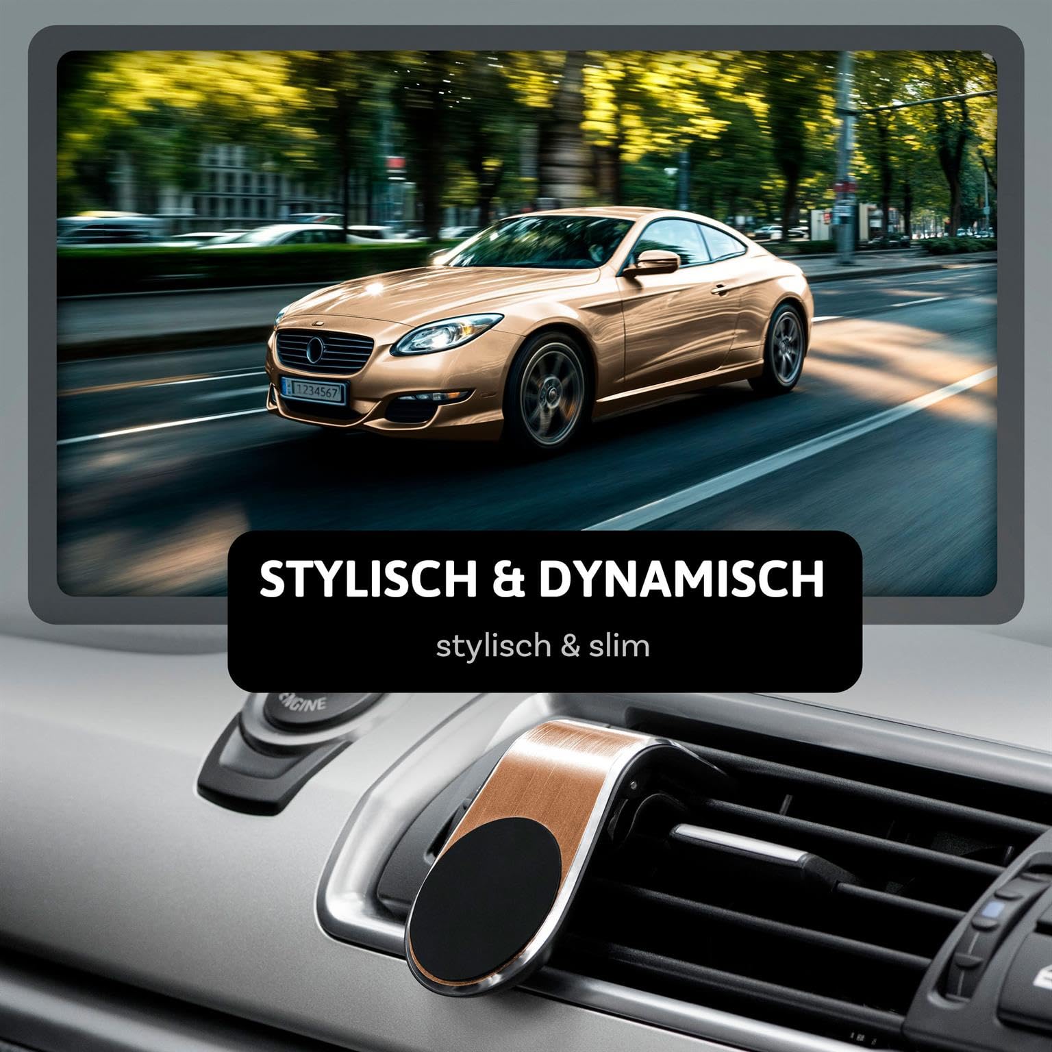 ONEFLOW® Premium magneet telefoonhouder auto ventilatie voor alle Wiko modellen | universele mobiele telefoonhouder auto compact ultra licht en veilig - telefoonhouder voor de auto magnetisch, zilver