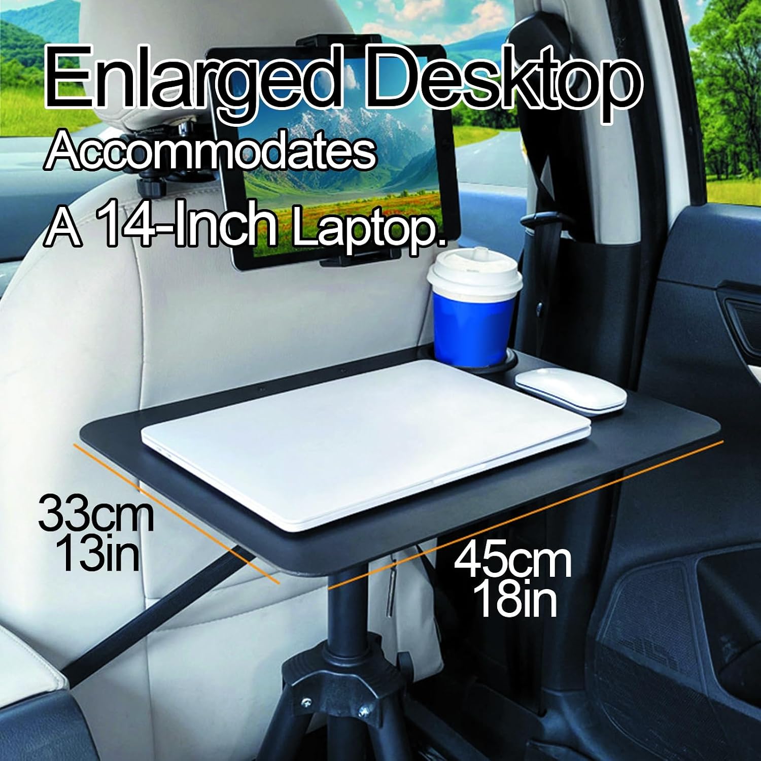 Movable Desk 18x13in, 24-41in Adjustable Portable Desk, Mini Folding Table, for Small Spaces, Triangular Support