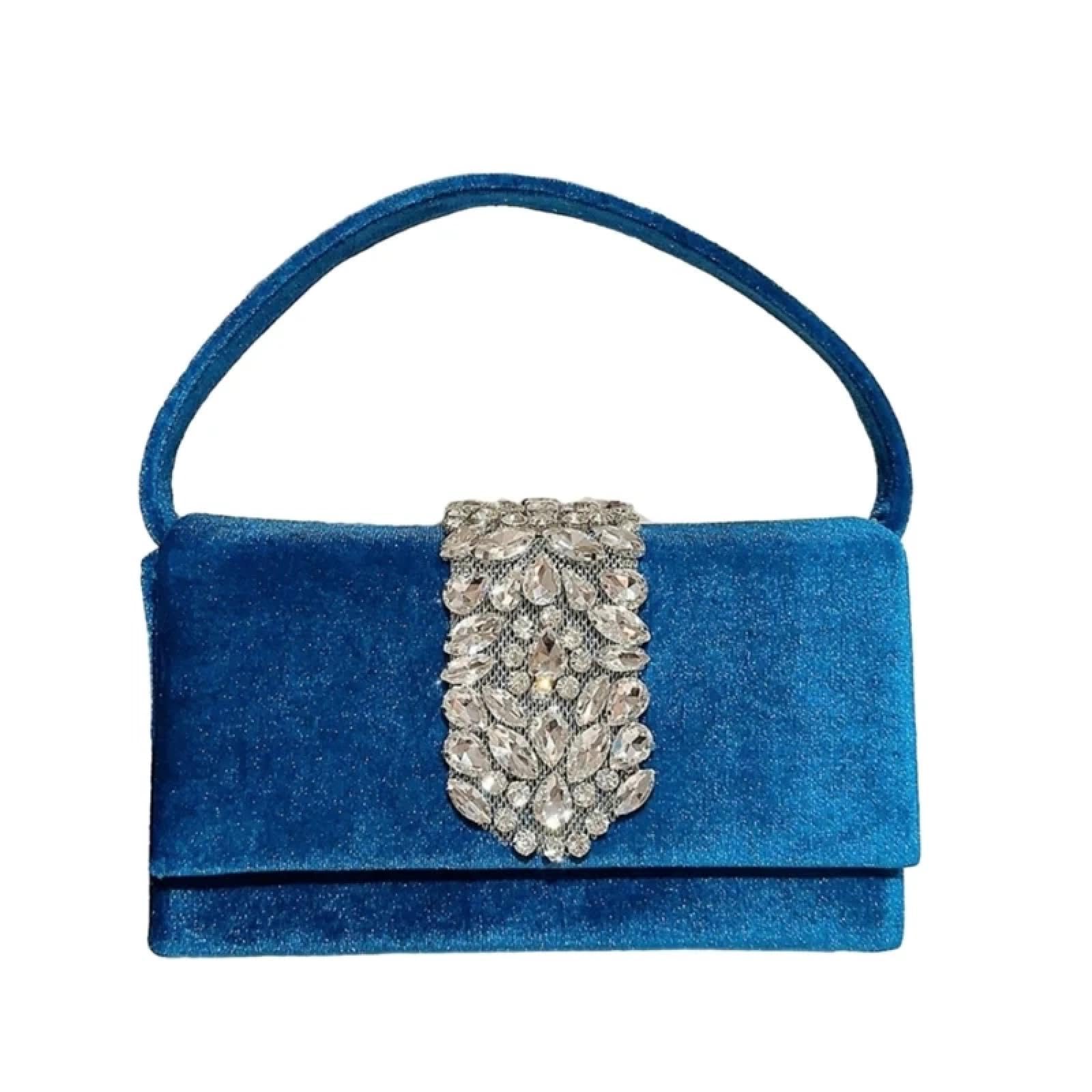 Pochette Donna Borsa da Sera alla Moda in Velluto per Feste E Balli di Fine Anno Pochette da Sposa Elegante Borsa A Tracolla con Catena da Donna