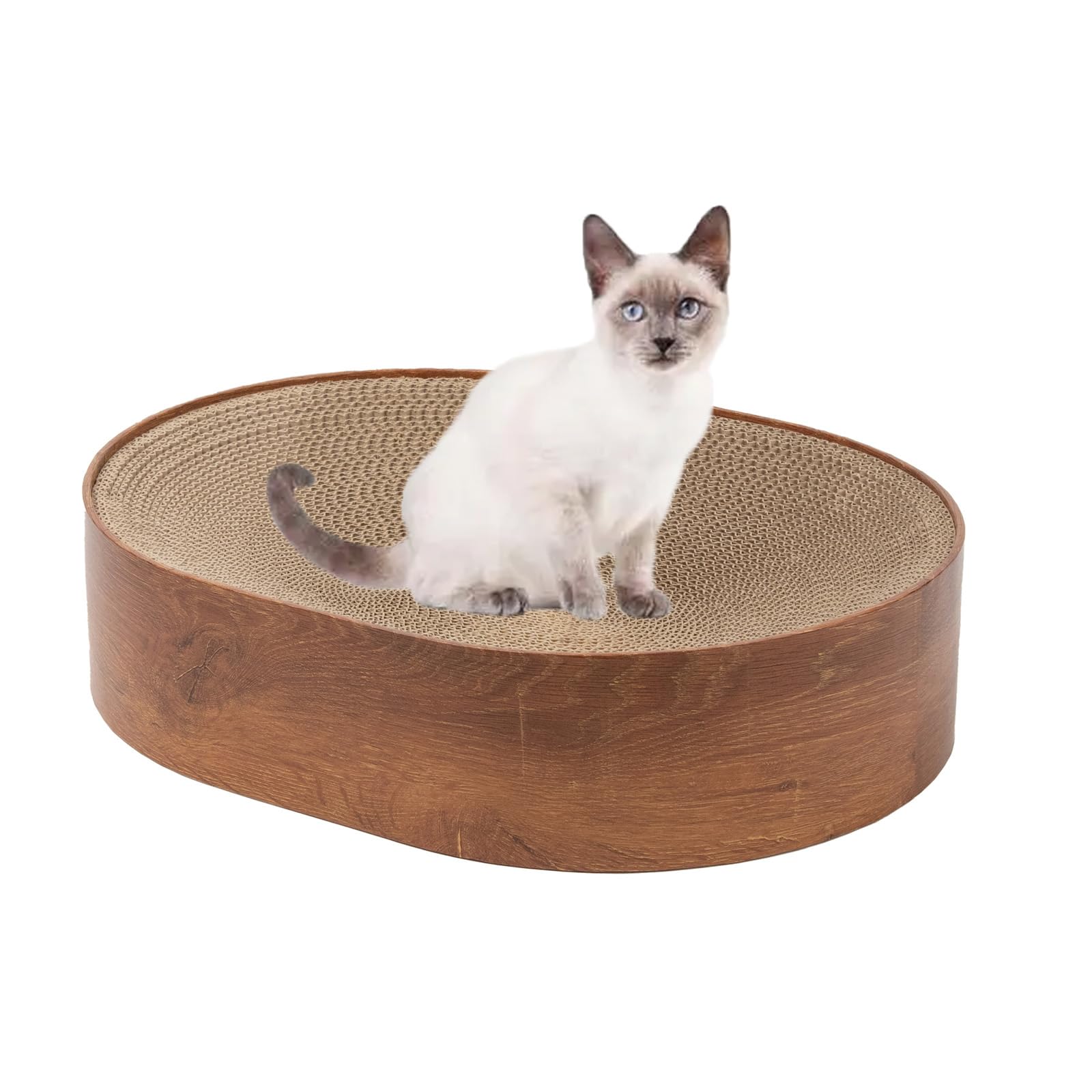 Tablero Rascador Para Gatos, Almohadilla Rascadora Corrugada Ovalada Para Gatos De Interior Que Protegen Muebles, Rascador Para Gatos De Cartón Corrugado, Salón De Cama, Duradero Y Duradero,C