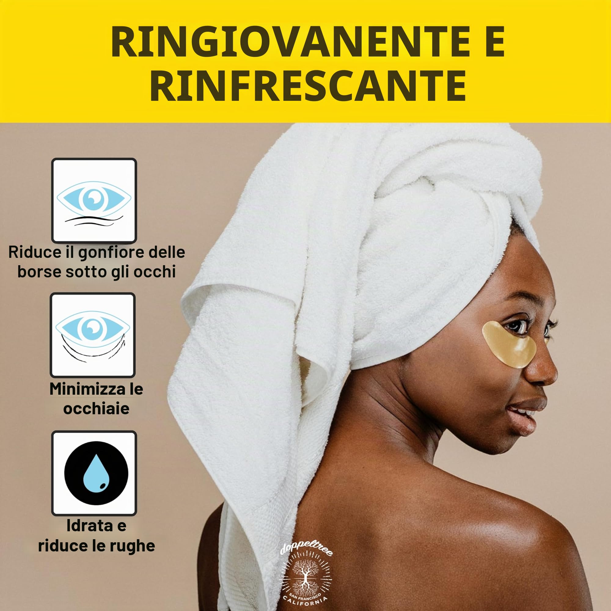 Patch Occhi (18 Paia) - Maschera Occhi Anti Età - Trattamento Occhiaie, Borse, Rughe, Gonfiore - Oro 24K, Collagene, Acido Ialuronico, Idrogel