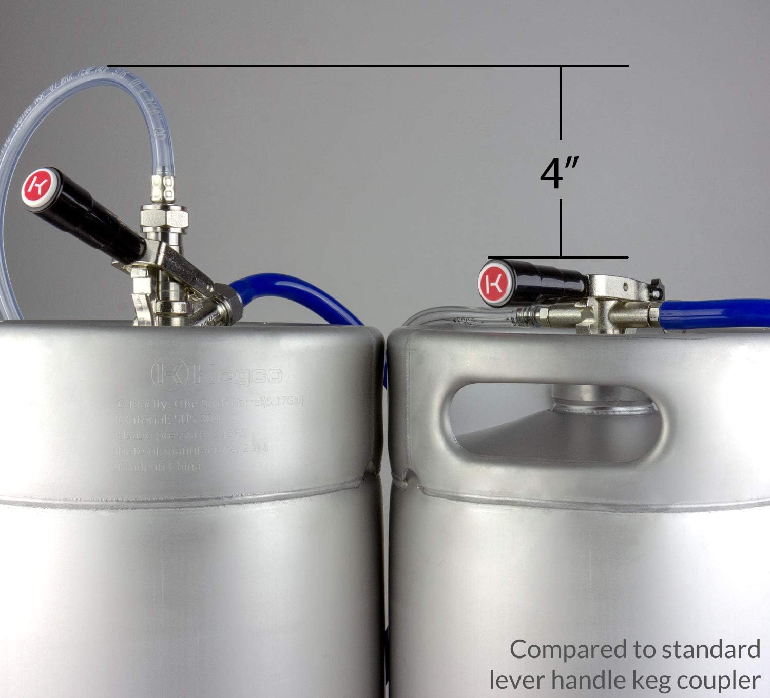 Kegco Keg Coupler, D System, Nickel