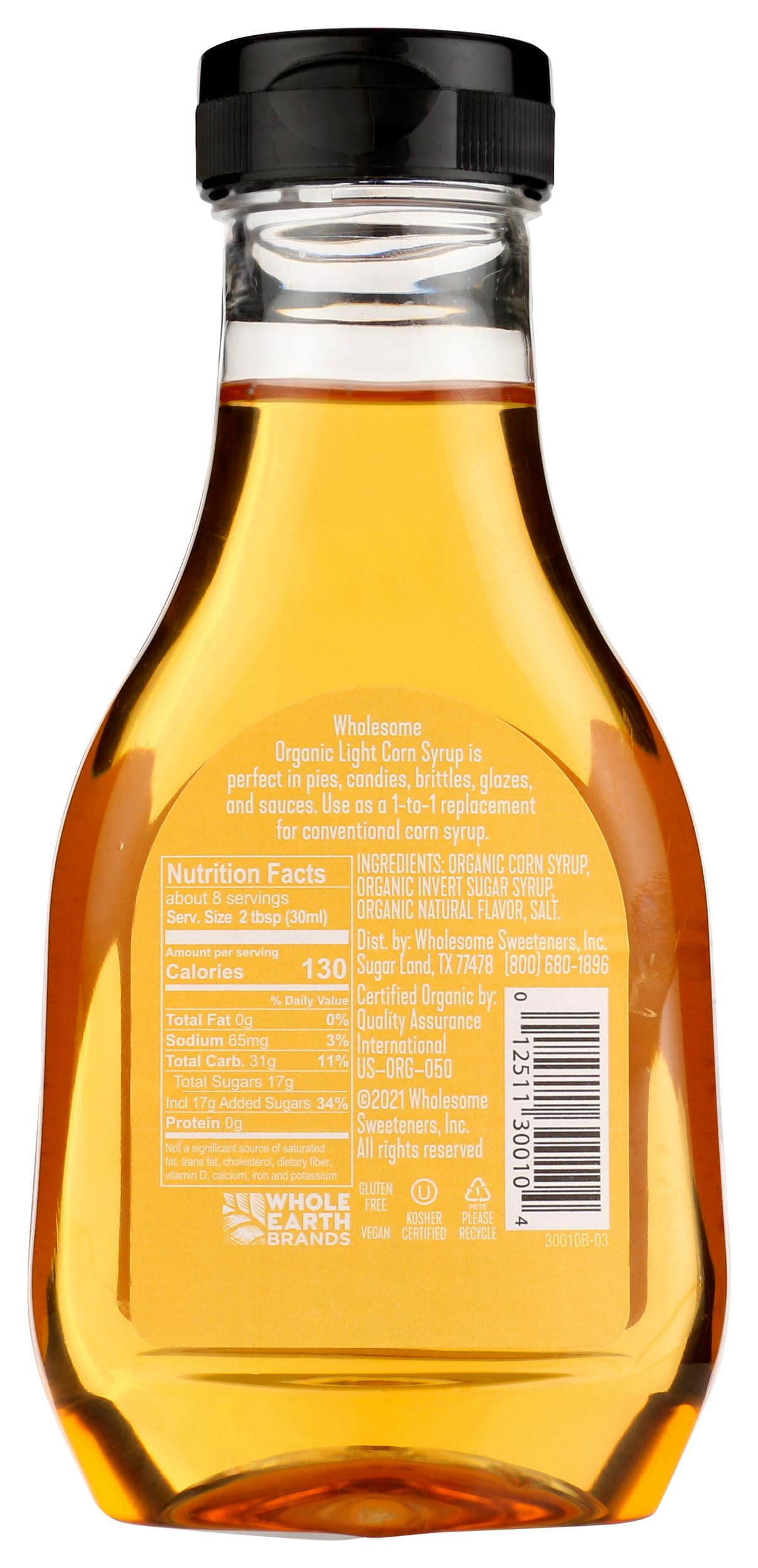 Amazon.com : Wholesome Sweeteners Organic Light Corn Syrup, 11.2 oz : Sugar  Products : Grocery & Gourmet Food