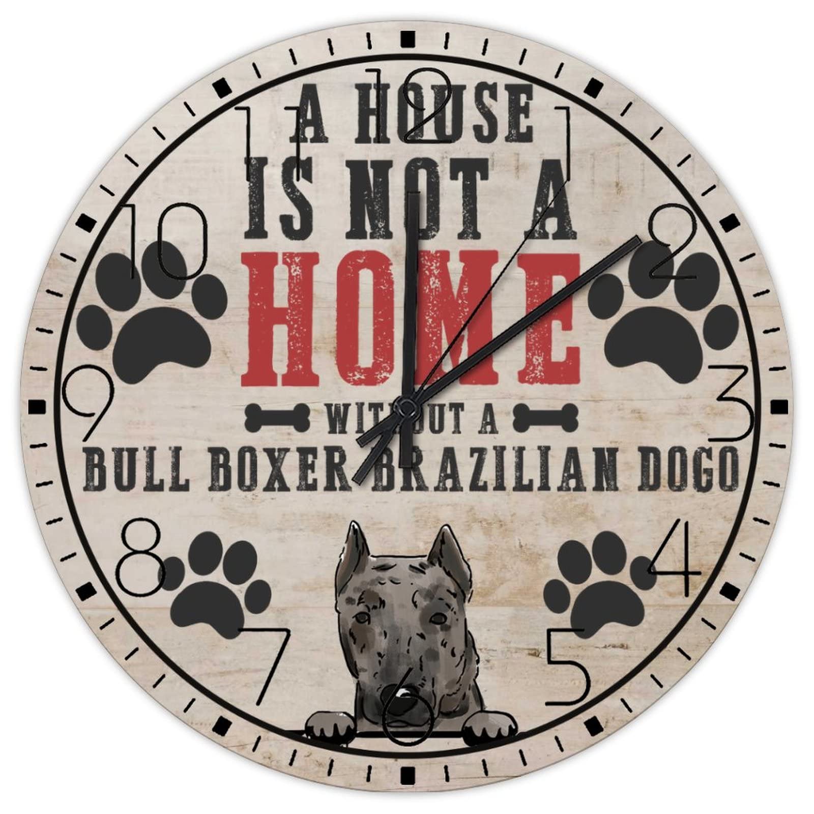Horloge murale en bois avec citation chien pour une déco de maison chaleureuse