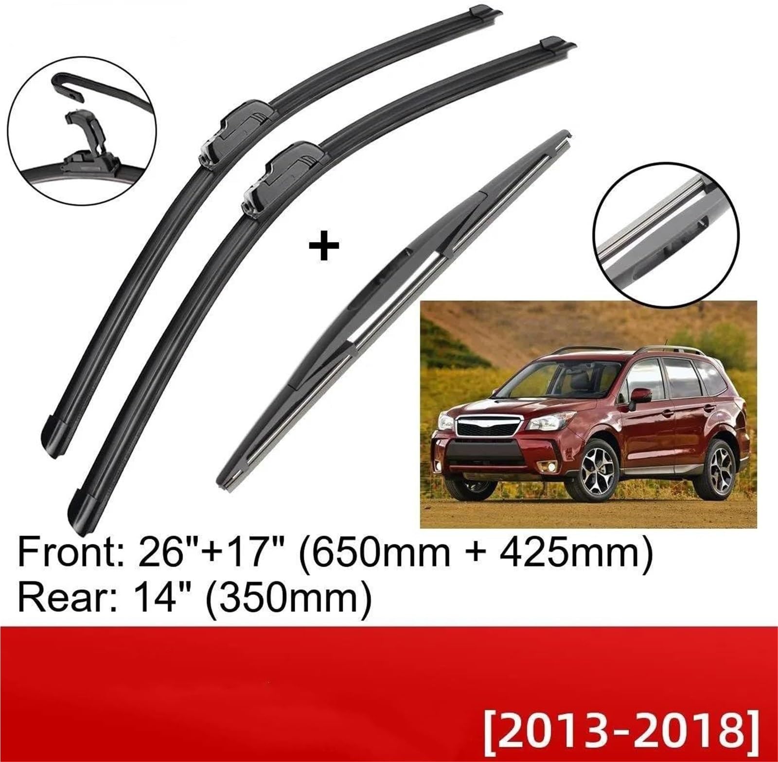 Juego de limpiaparabrisas Escobillas limpiaparabrisas delanteras y traseras para Subaru para Forester para MK4