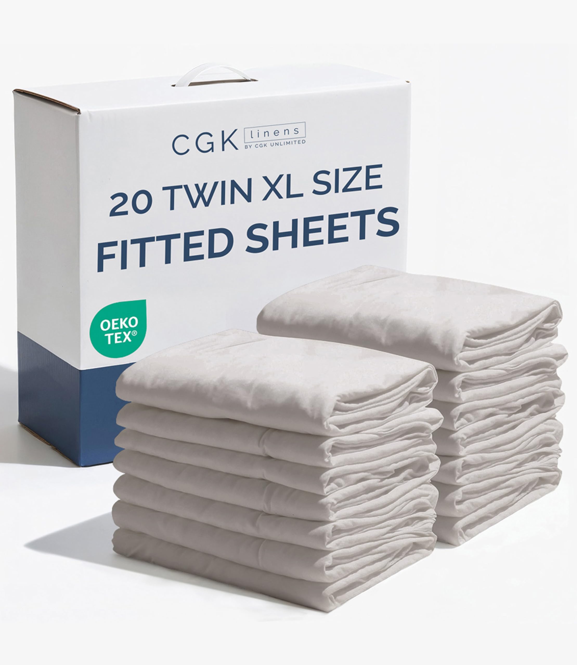Twin XL Fitted Sheet - Single Fitted Sheet Only - Deep Pockets - Light Grey