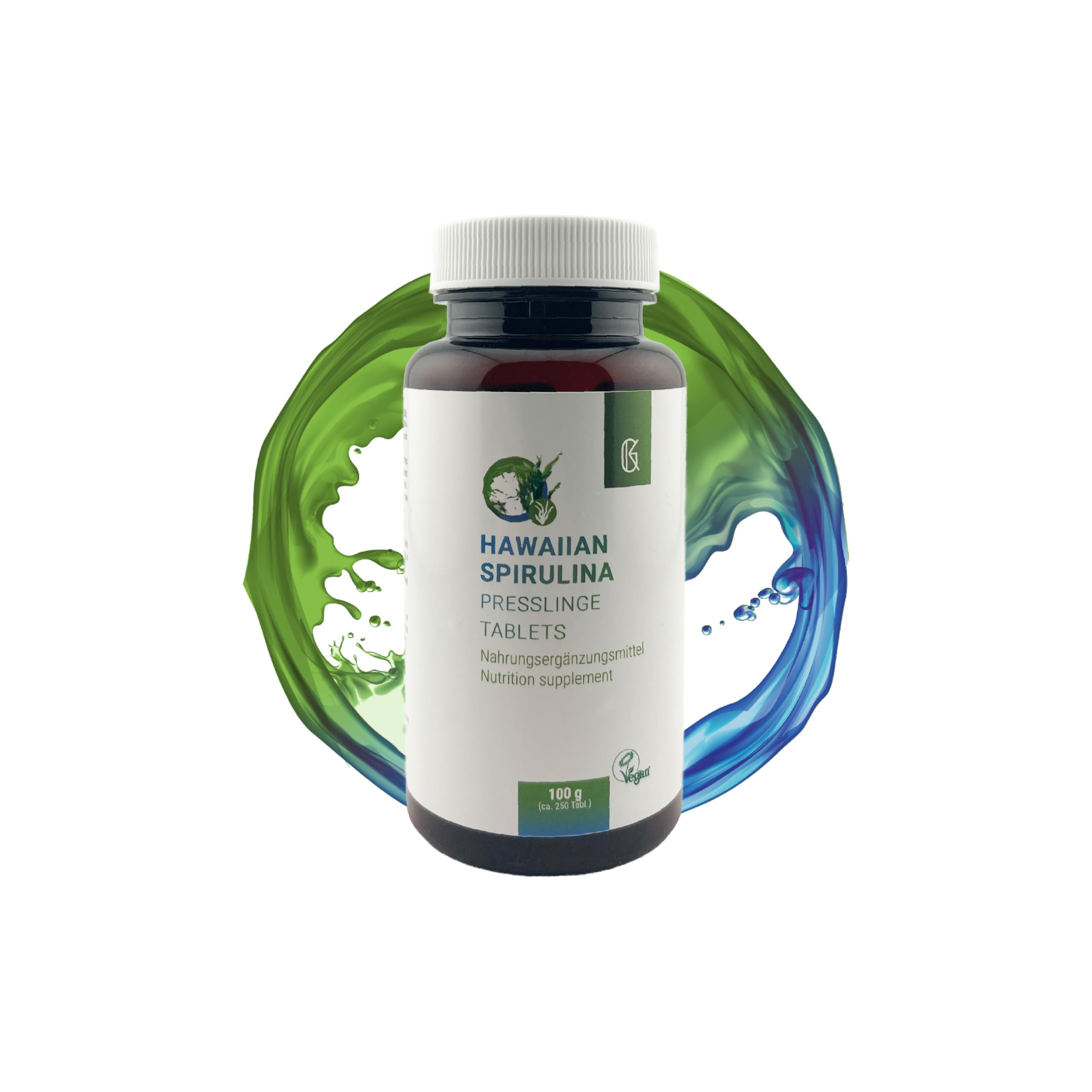 Hawaiian Spirulina Presslinge (100g) – 100% Spirulina Pacifica aus Hawaii | Reinste Mikroalgen Tabletten | Reich an Protein & Phycocyanin | Vegan, ohne Zusatzstoffe