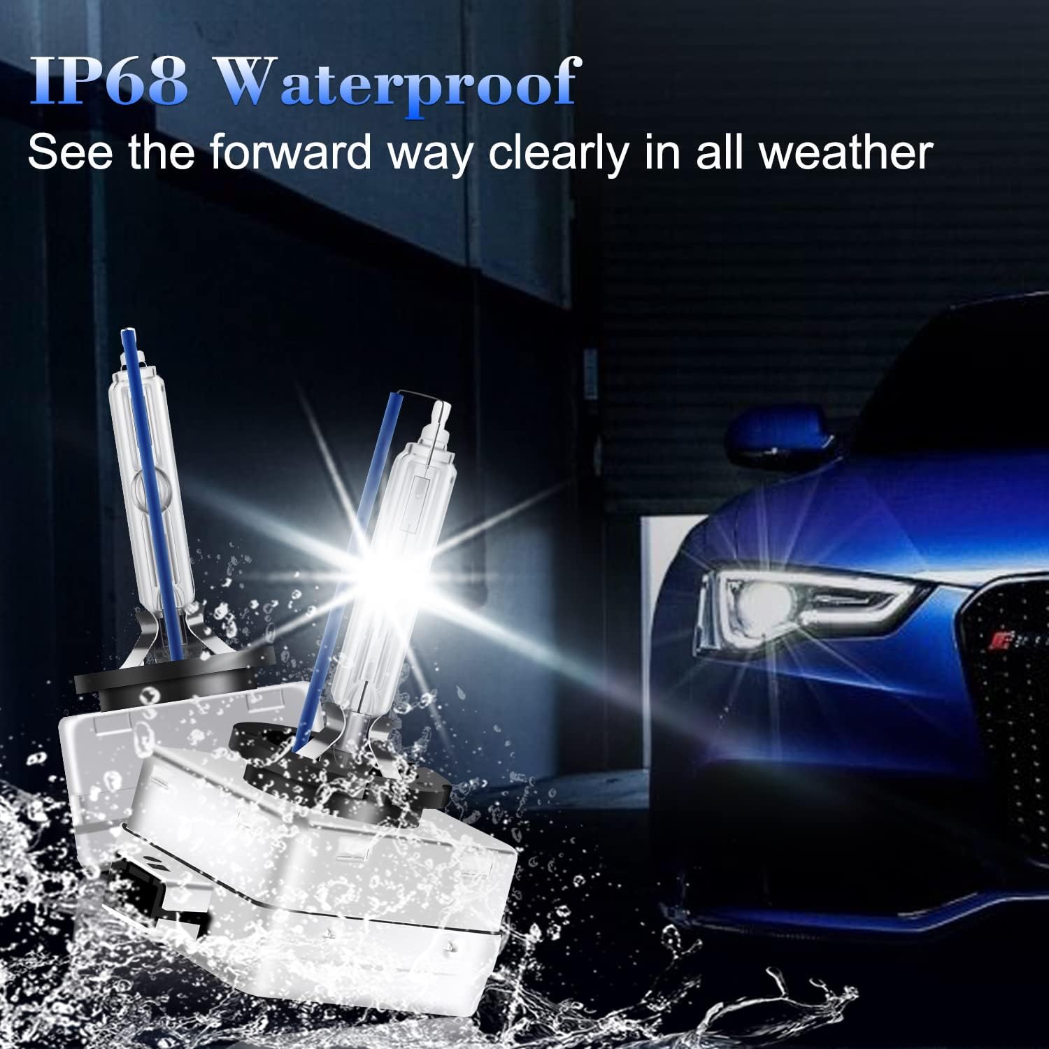 RCP - D1S8 - (A Pair) D1S/ D1R 8000K Xenon HID Replacement Bulb Ice Blue Metal Stents Base Car Headlight Lamps Head Lights 35W