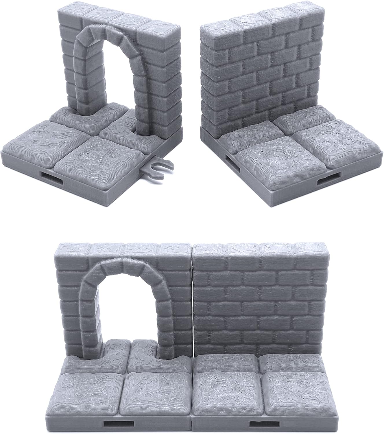 EnderToys Locking Dungeon Tiles - Pillar Room, Terrain Scenery Tabletop 28mm Miniatures Role Playing Game, 3D Printed Paintable