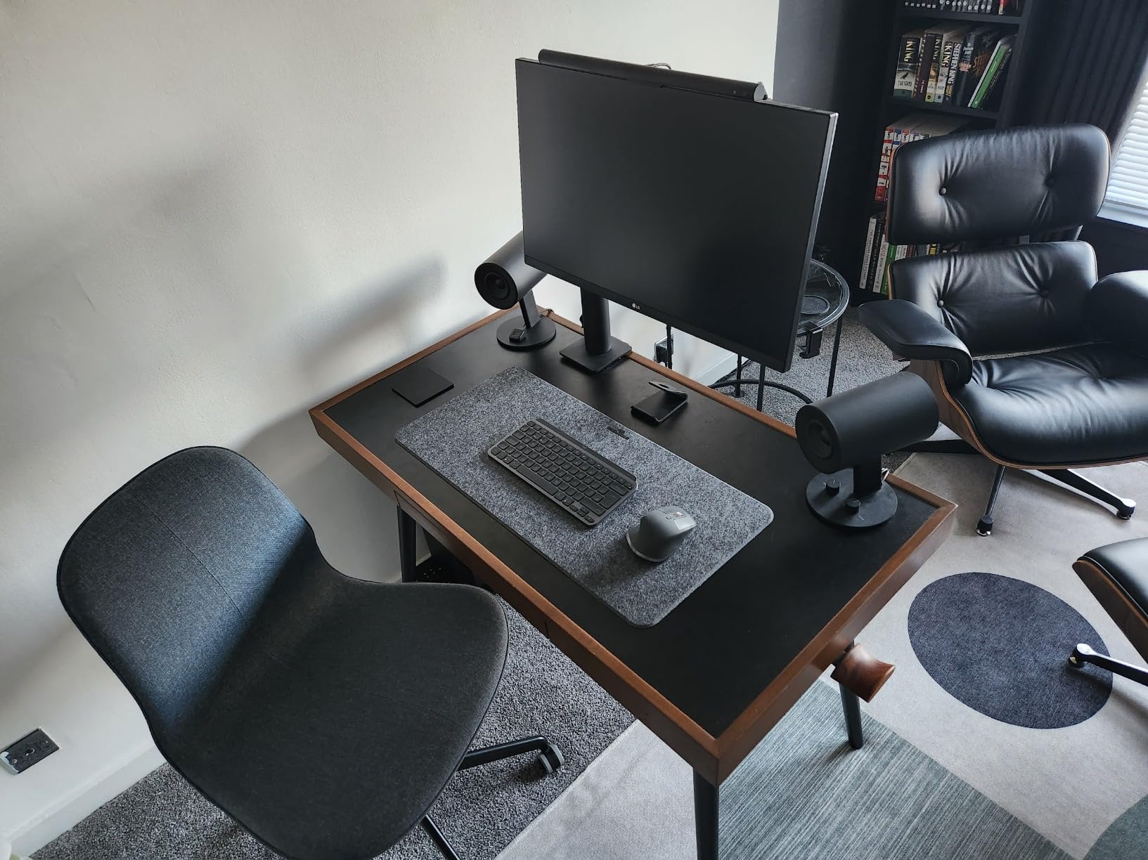 Durable Premium Soft Felt Desk Mat With Fold Out Phone Holder 70x33cm Charcoal 708158 - View #3