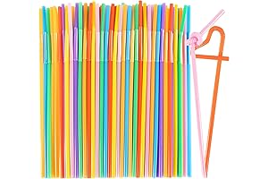100 PCS Long Bendable Straws - Perfect for Parties and Everyday Use