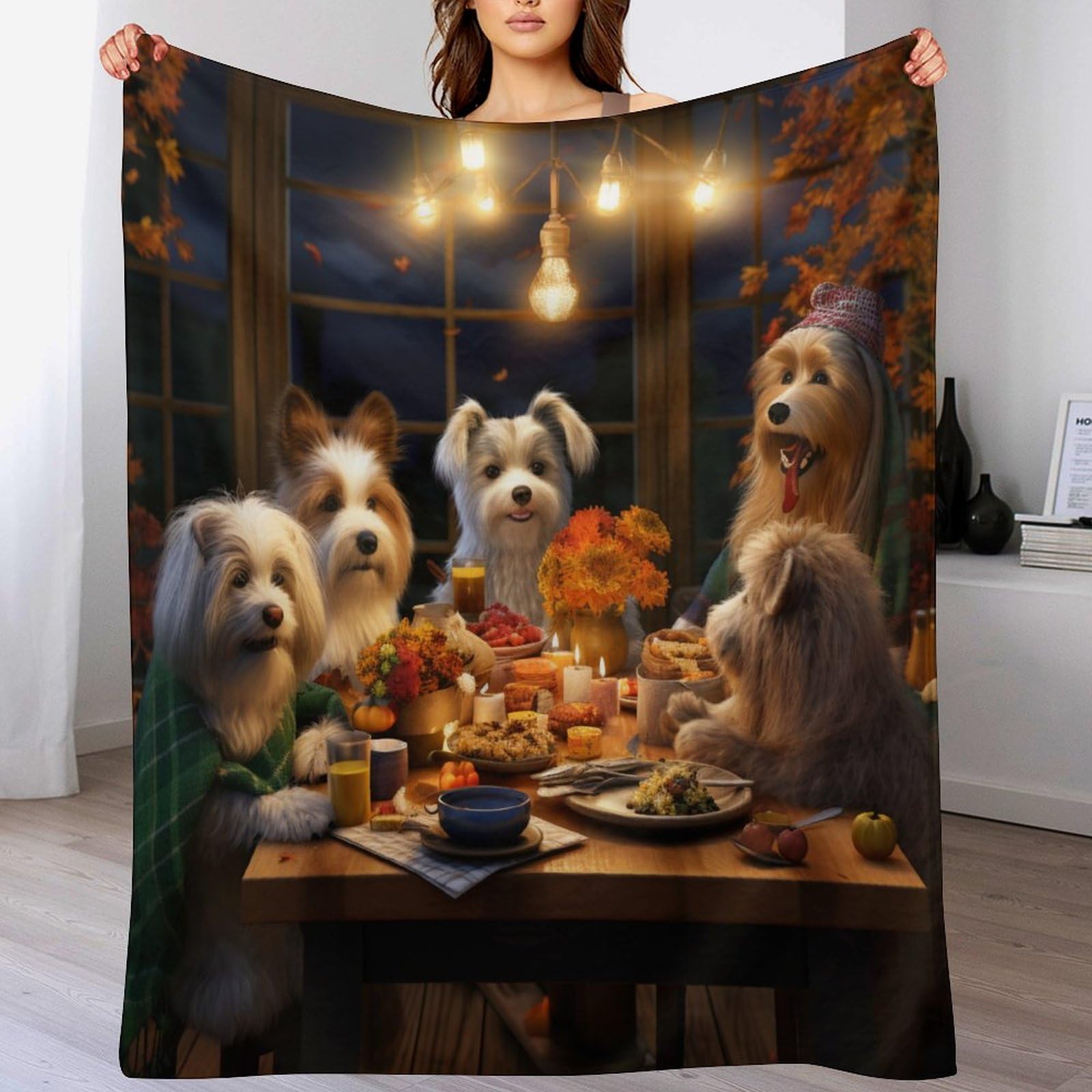 Couverture polaire chien 180x200cm pour dire adieu aux frissons sur votre canapé