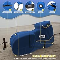 Vista 12 de Rosefray Funda para motocicleta 600D resistente para todas las estaciones, universal, impermeable, protección solar al aire libre, duradera, Negro