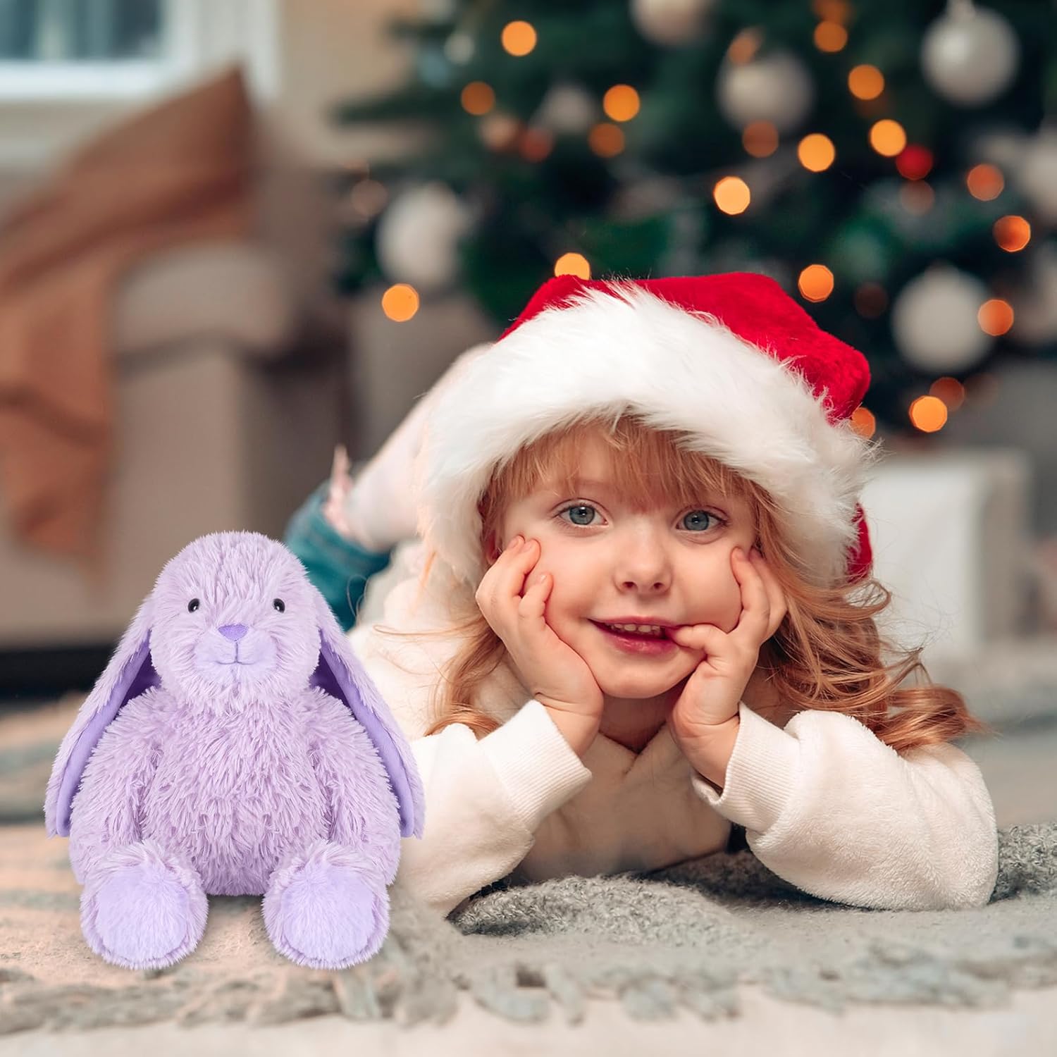 Heatable & Coolable Purple Bunny Stuffed Animal Heating Pad for Soothing & Relaxation, Lavender Purple Bunny Plush for Discomfort, Rabbit Stuffed Animals for Kids, Bunny Plushies Gifts - Image 9