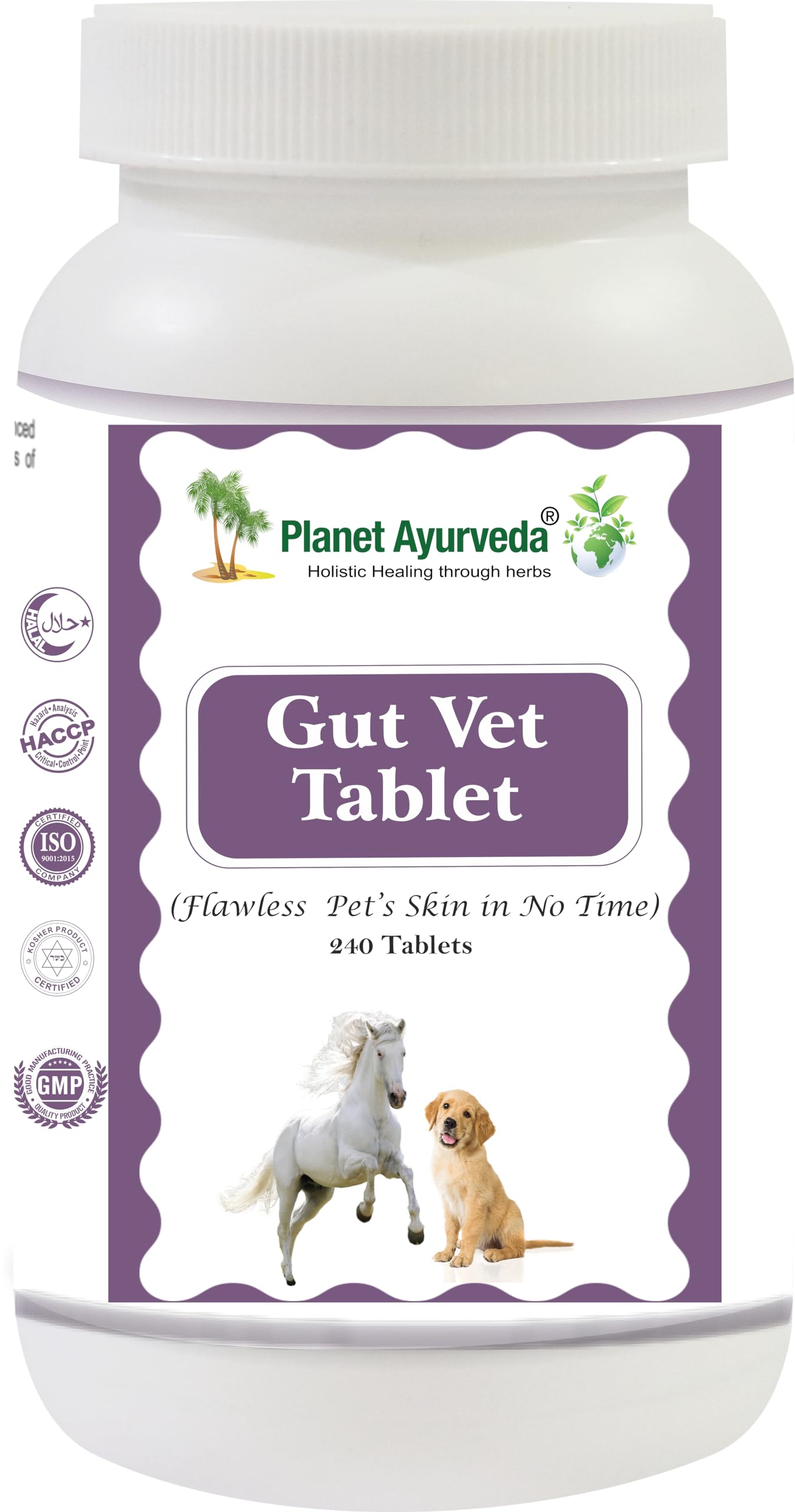 Planet Ayurveda Gut Vet Tablet (240 Tablets) Gears Your Pets Digestive System