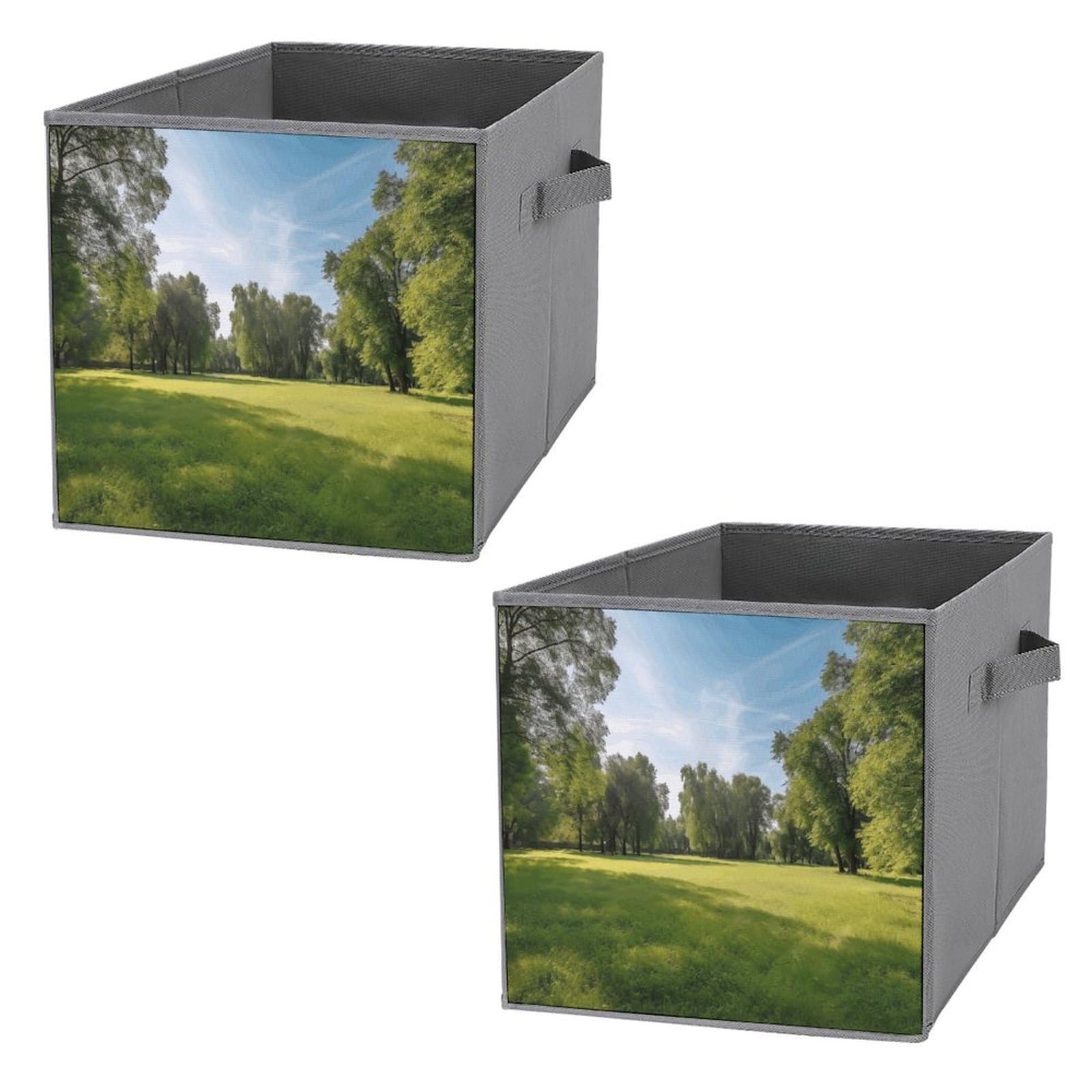 Boîtes de rangement pliables herbe verte paniers empilables pour étagères