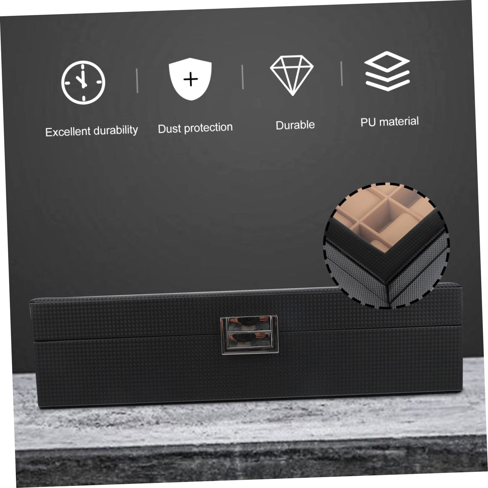 SOIMISS Boîte à Montres en Bois 6 Montres 3 Lunettes, Coffret de Rangement