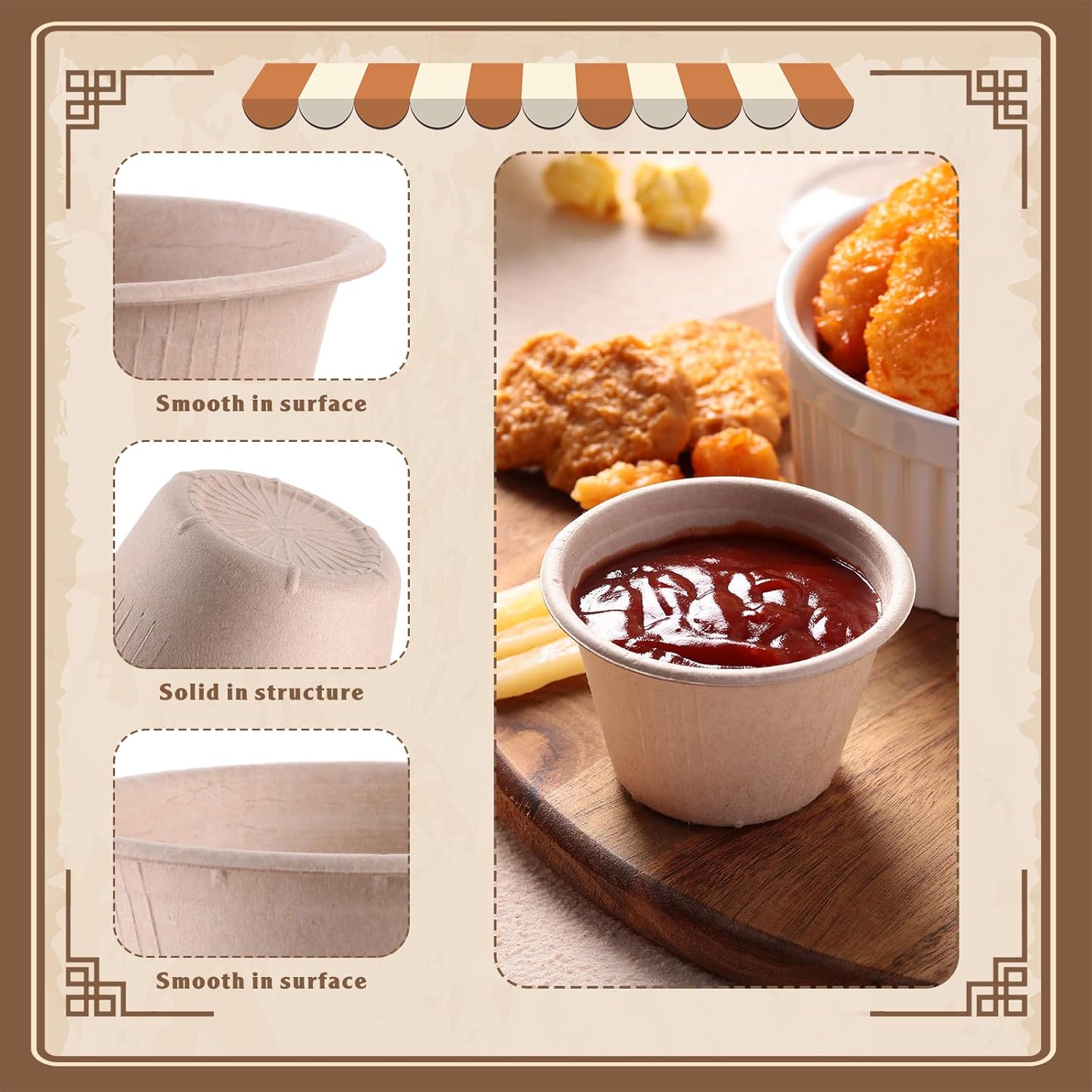 Zubebe 800 Pack Disposable Souffle Cups 4 oz Condiment Cups Paper Snack Cups Small Food Portion Containers Mini Sample Cups Tasting Cups for Parties Picnics Barbecues Travel and Events (Natural Color)