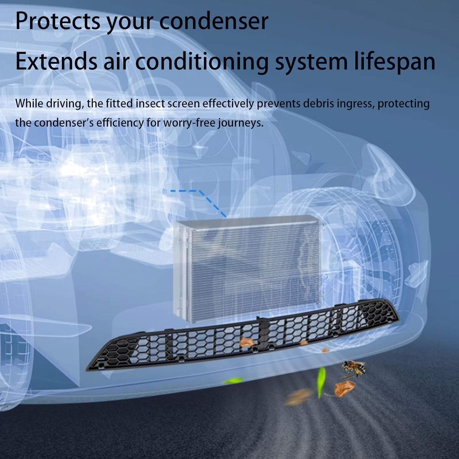 Grille Mesh Inserts, Compatible with Tesla Model 3 Highland 2025-2026 Front Camera, Not Performance, Snap-On Air Inlet Cover, Tool-Free, Stainless Steel + ABS