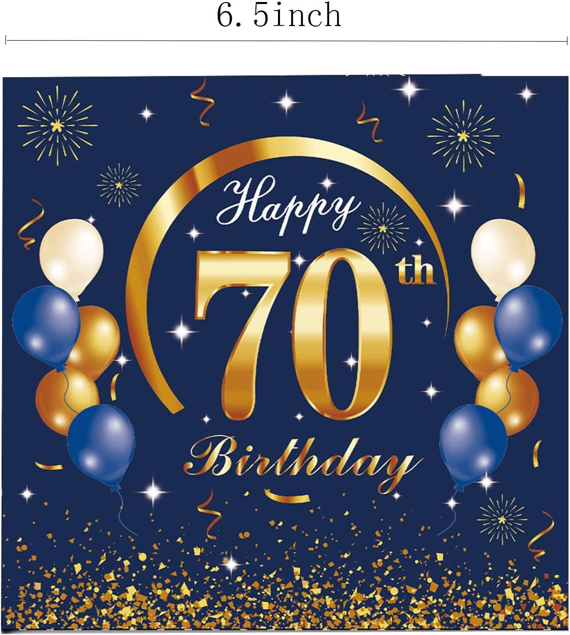 Happy 70th Birthday Plates and Napkins Party Supplies, 16pcs Plates and 20pcs Napkins 70th Birthday Party Tableware Decorations for Women Blue and Gold - Image 5