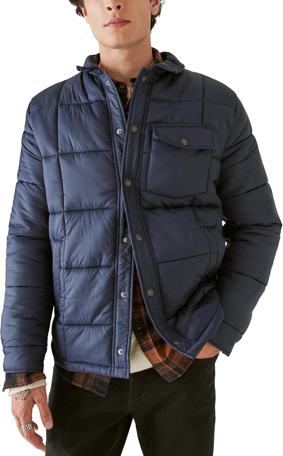 Lucky Brand Men's Lucky Brand Men's Quilted Nylon Shirt Jacket