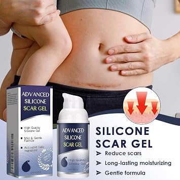 30g Silicone Scar Gel,Effective Scar Cream,Fade & Repair Skin,Reduces The Appearance of Both Old and New Scars from Burns,Scar Removal,Improve for Acne,Stretch Mark,Surgery and C Section Scars