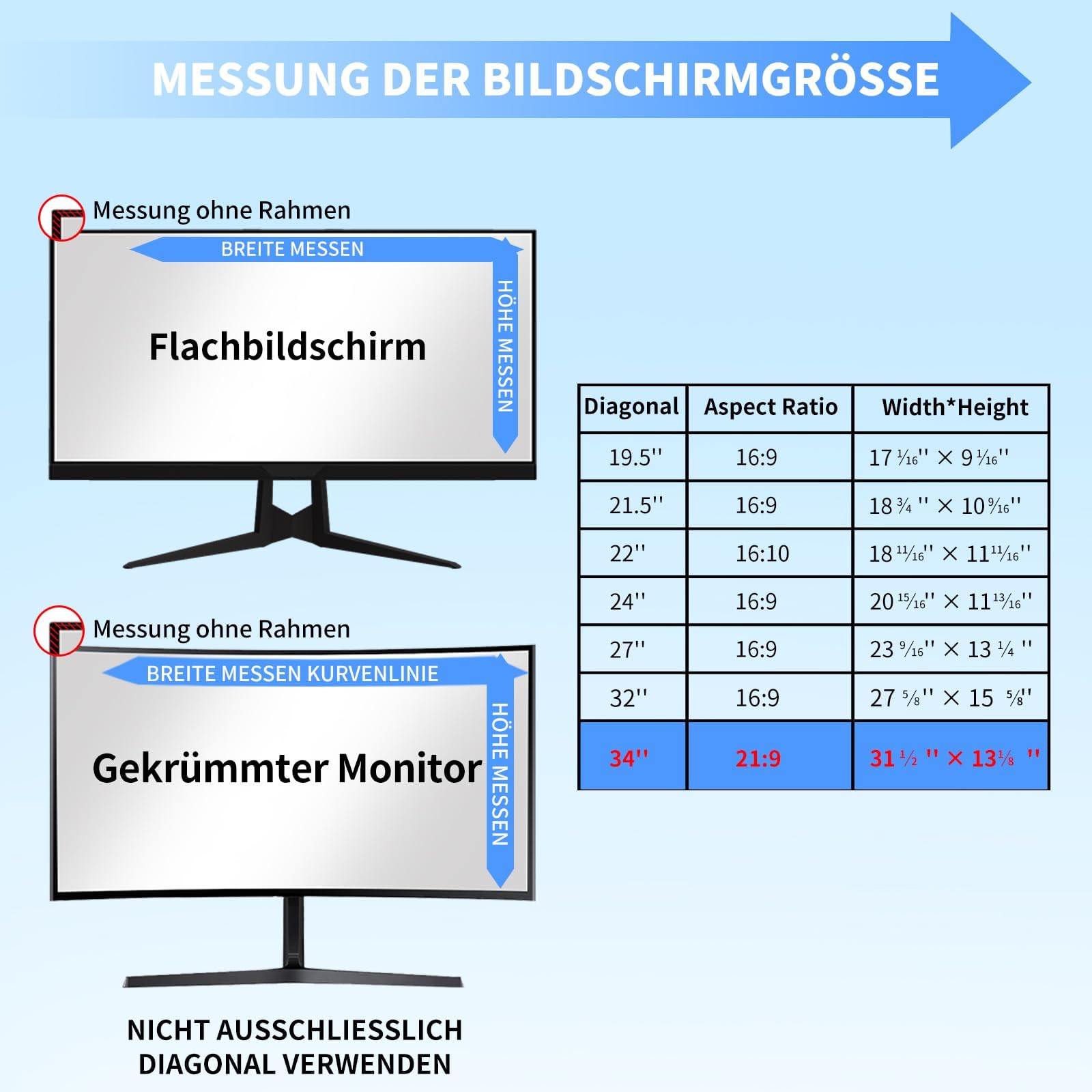 Filtro privacy per computer da 34 pollici per monitor widescreen 21:9, antiriflesso e riduzione della luce blu, schermo curvo per proteggere gli occhi, per ufficio, casa e viaggi