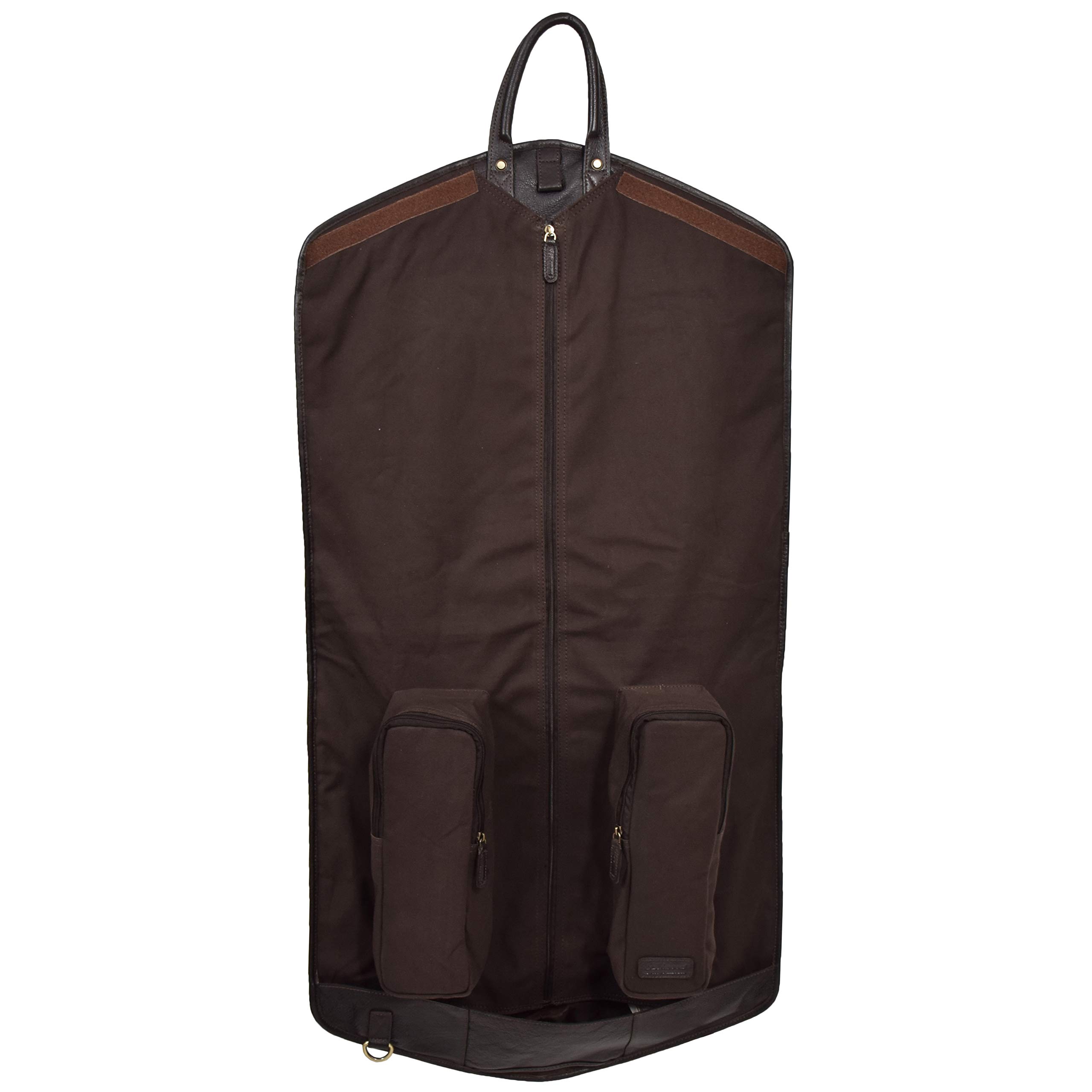 Bolsa de vestir de piel auténtica para traje de viaje, delgada y lujosa (marrón)