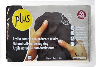 Activa Plus Clay, Black, 2.2lb (1kg) - Natural Self Hardening Air-Dry Clay | Smooth General Purpose Clay for Modeling, Arts & Crafts