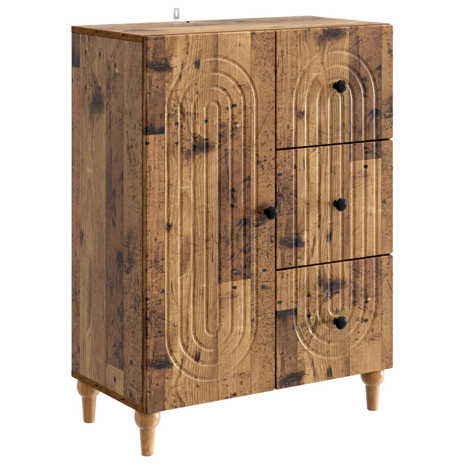 Credenza in legno anticato, 66 x 34,5 x 90 cm, comò in legno