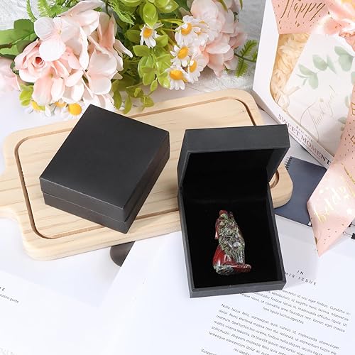 Miniatura 5 de Artistone Estatua de lobo de piedra de sangre de dragón de 2 pulgadas, adorno para decoración del hogar, escultura de animales de cristal curativo