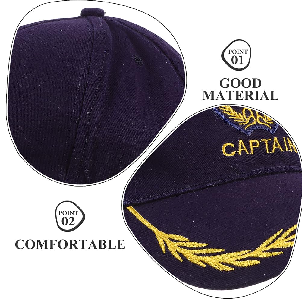 Berretto da Baseball Vintage Capitano Nave 2pezzi Cotone Navy | Cappello Nautico Regolabile, Traspirante Protezione Solare, Vacanze Estive e Attività All'aperto