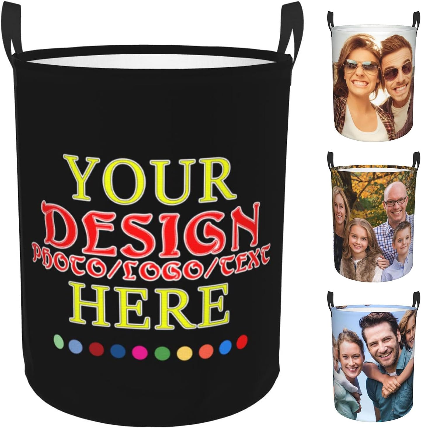 Custom Laundry Basket - Personalized Laundry Hamper with Name - Customize Dirty Clothes Basket for Kids Adults Bedroom - with Handles - Gifts for Boys Girls Men Women