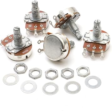 B250k Electric Guitar Bass Volume Tone Potentiometer, 5 Pack