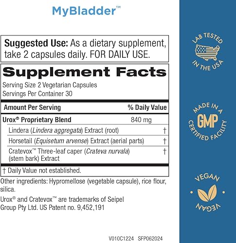 Miniatura 2 de Purity Products - Fórmula de apoyo MyBladder que promueve el control normal de la vejiga, la fuerza, el tono y la salud del tracto urinario, para